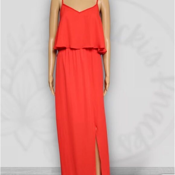 🦋Mossimo Coral sundress sleeveless Maxi dress. With side slit size M NWT - Picture 3 of 13